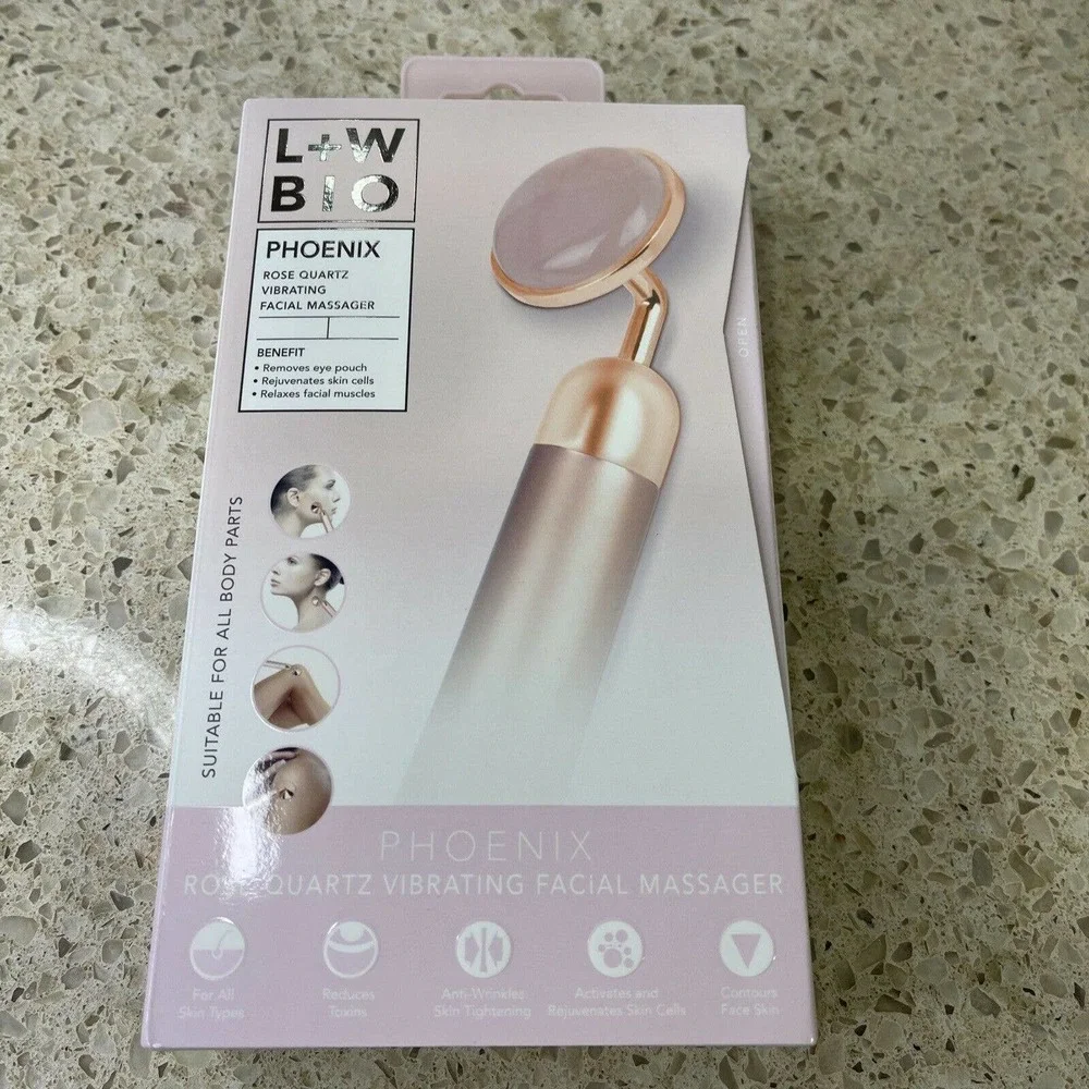 LUXE & WILLOW PHOENIX VIBRATING FACIAL MASSAGER - ROSE QUARTZ‎ (NWB/Sealed)